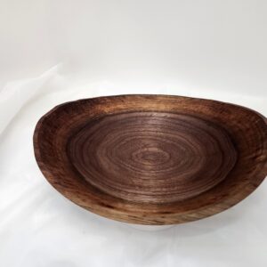 natural edge walnut bowl with warm brown tones